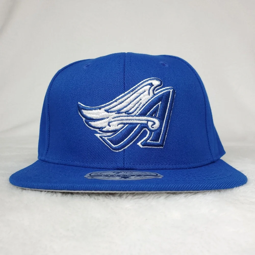 Anaheim Angels Mitchell & Ness MLB Fitted 7 3/4 Liberty Fit‎ Hat Cap Blue NWT